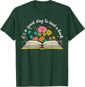 Its a Good Day to Read a Book Librarian Books Reading Floral T-Shirt - T-Shirt | Forest