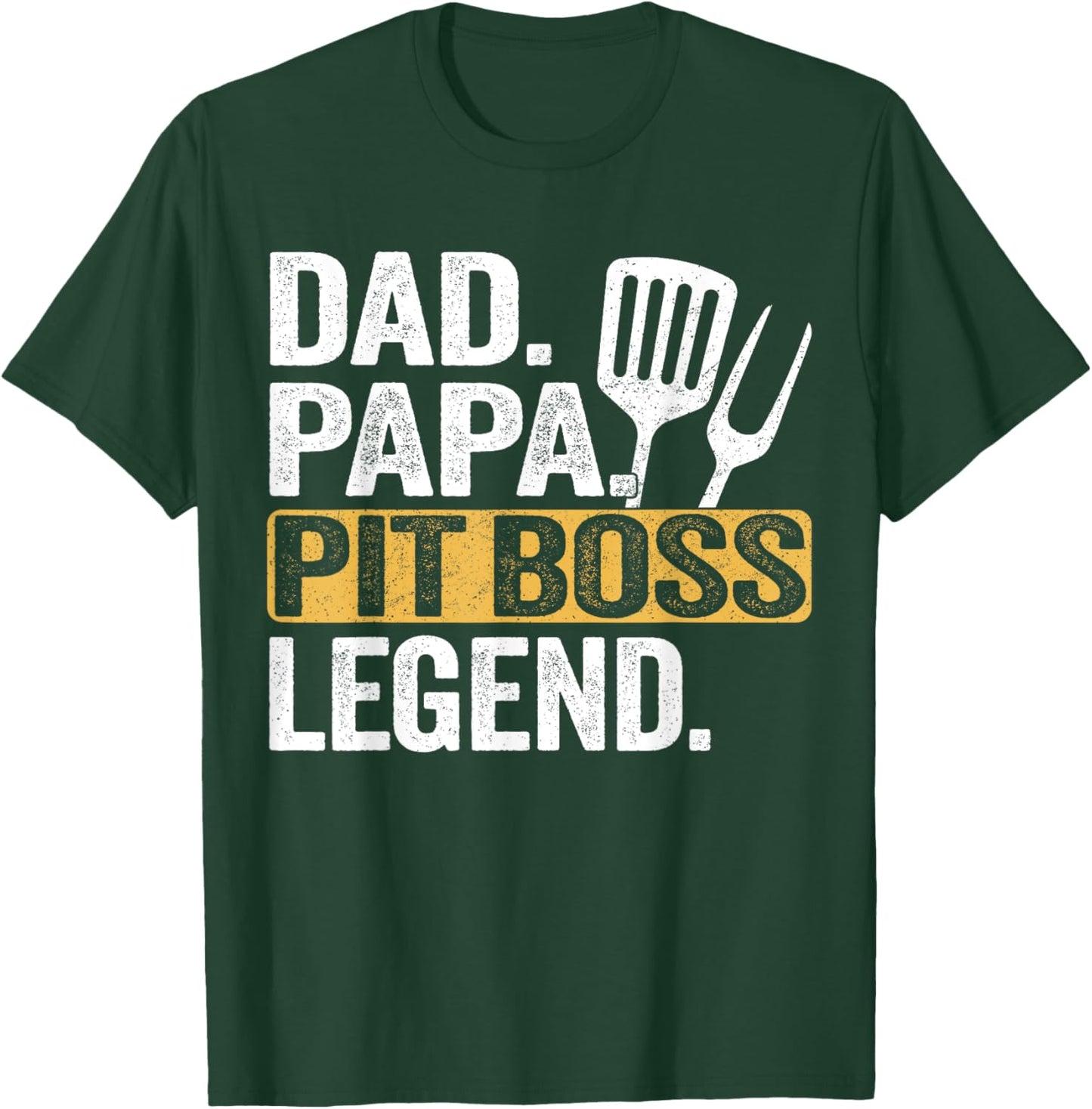 Daddy Papa Pit Boss Legend Funny Retro T-Shirt - T-Shirt | Forest