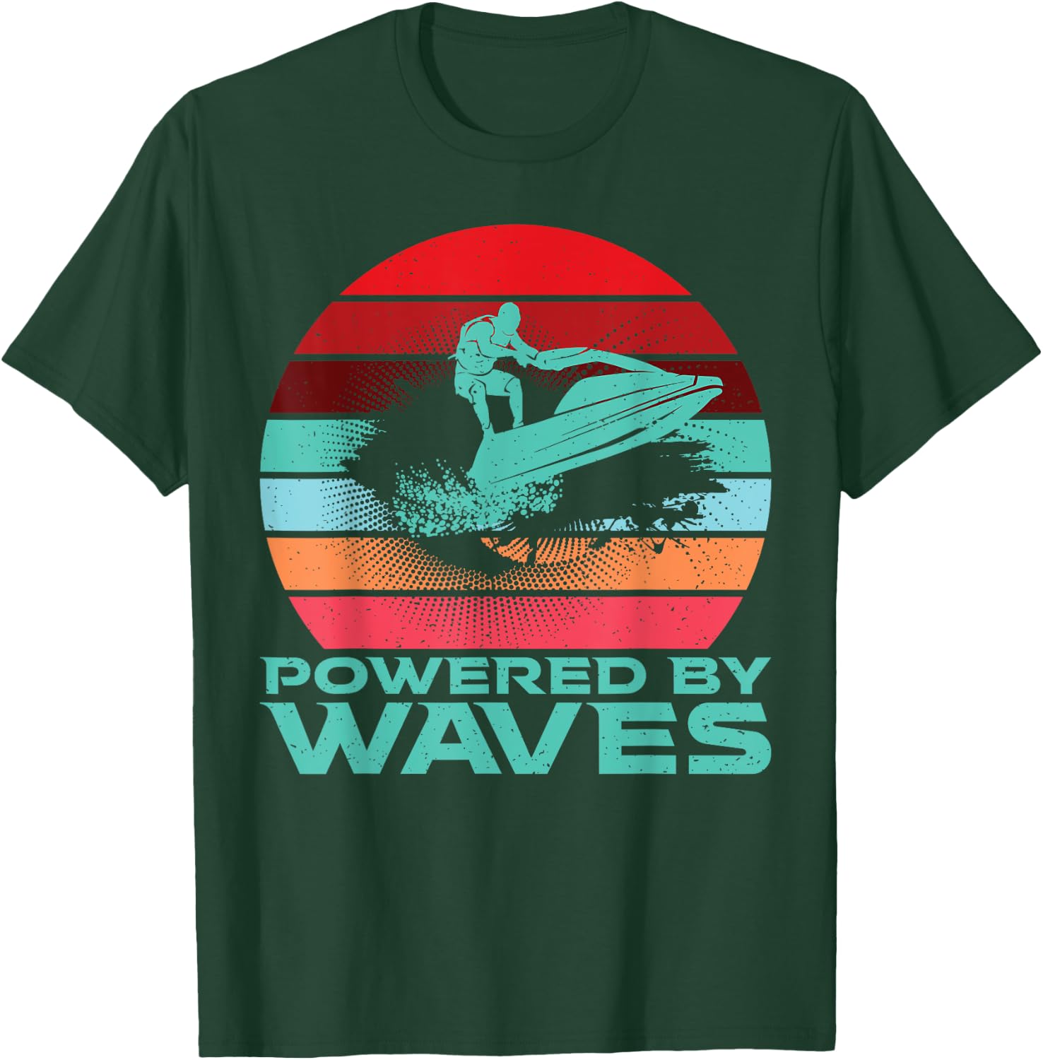 Powered by Waves Jetski T-Shirt - T-Shirt | Forest