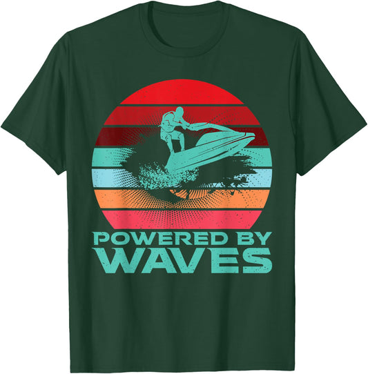 Powered by Waves Jetski T-Shirt - T-Shirt | Forest