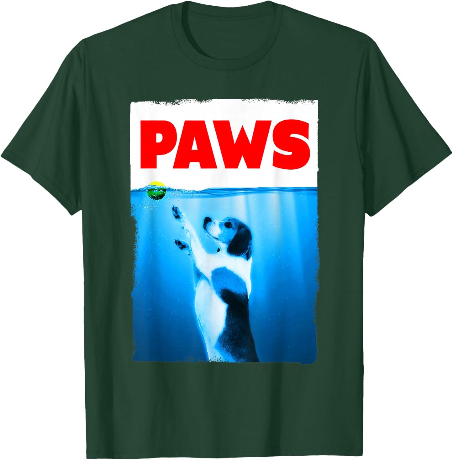 Paws Dog Parody Tennis Ball T-Shirt - T-Shirt | Forest