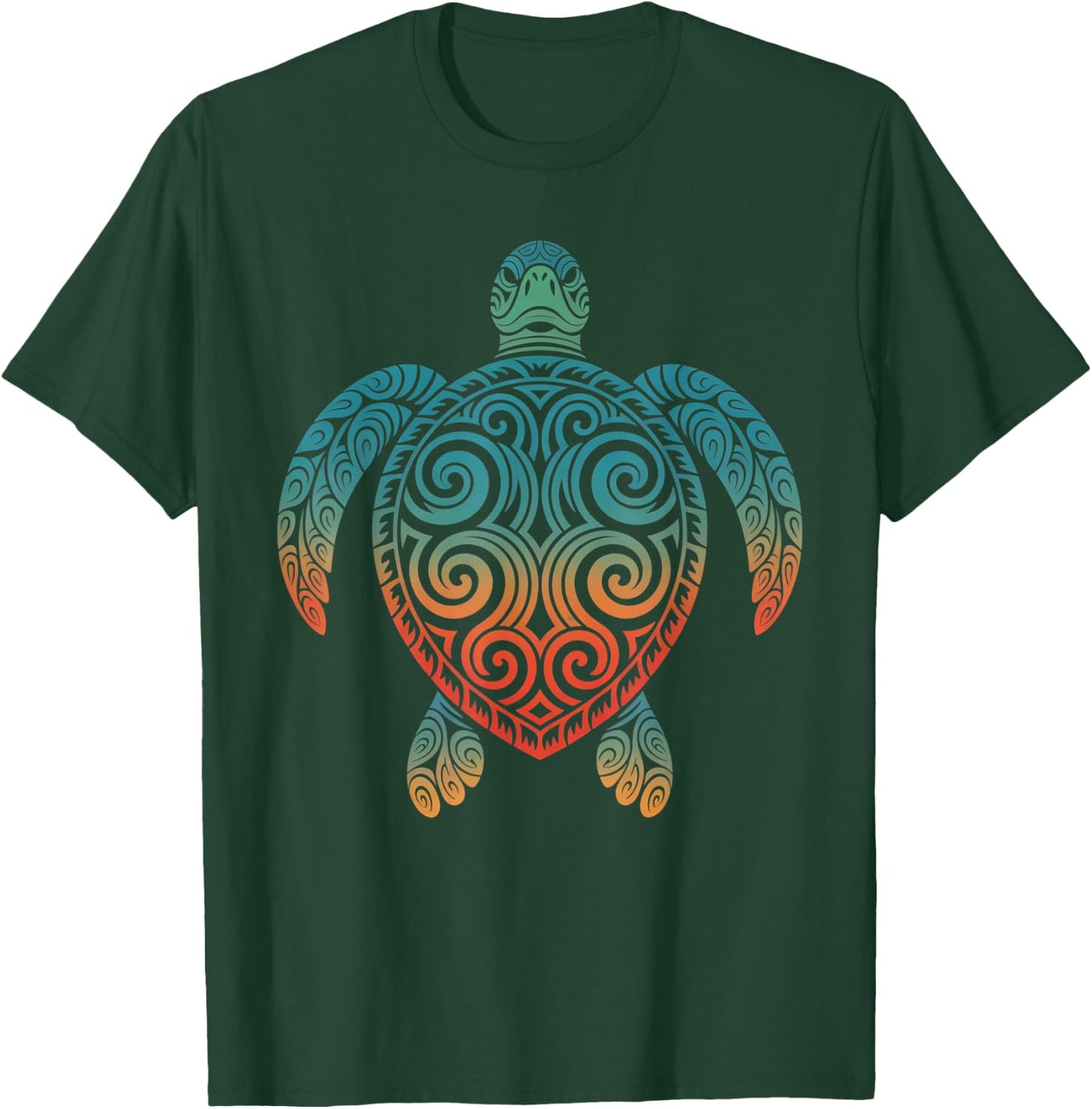 Tribal Tattoo Hawaiian Maori Sun Sea Turtle T-Shirt - T-Shirt | Forest