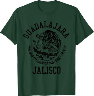 Guadalajara Jalisco Mexico Pride Mexican Flag Vintage T-Shirt - T-Shirt | Forest
