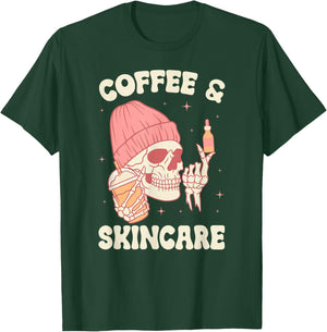 Coffee & Skincare Esthetician Esthetics Estheticians T-Shirt - T-Shirt | Forest