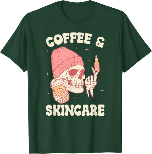 Coffee & Skincare Esthetician Esthetics Estheticians T-Shirt - T-Shirt | Forest