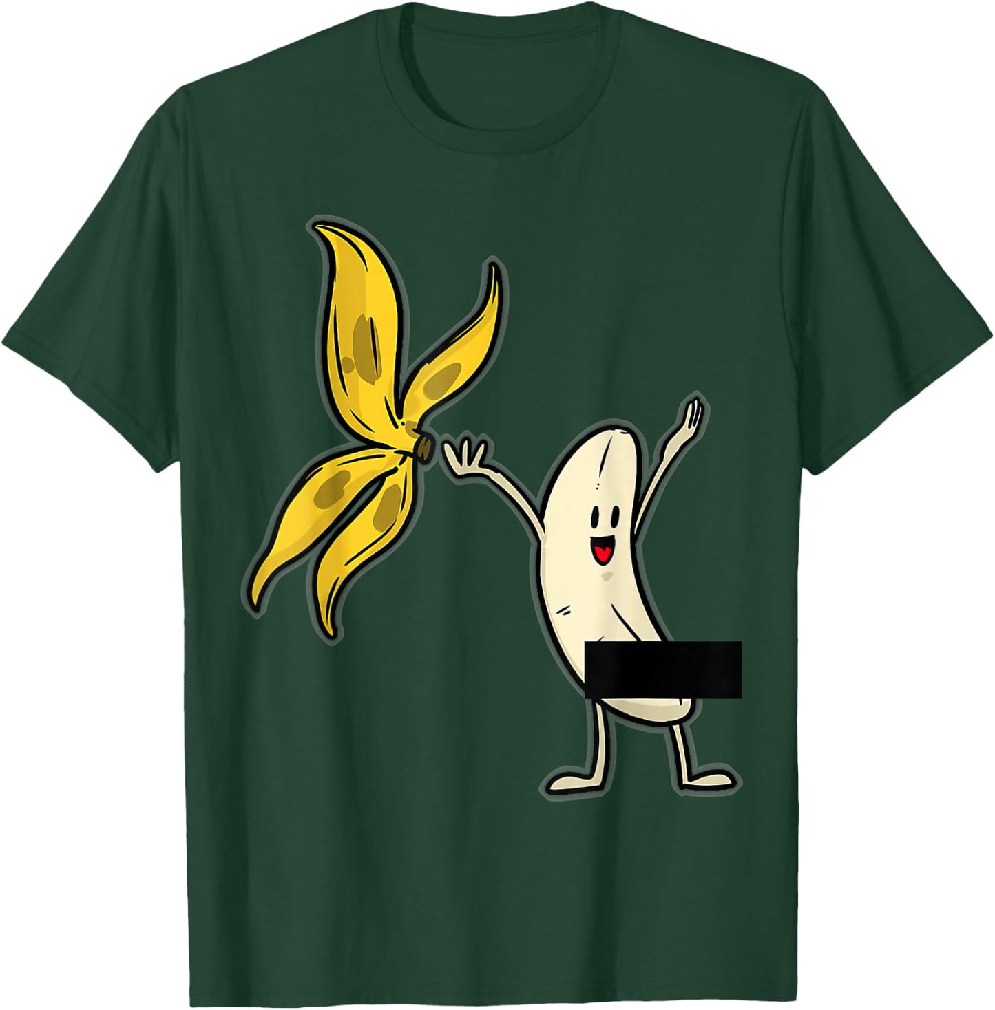Banana Striptease Censored Naked Funny Adult T-Shirt - T-Shirt | Forest