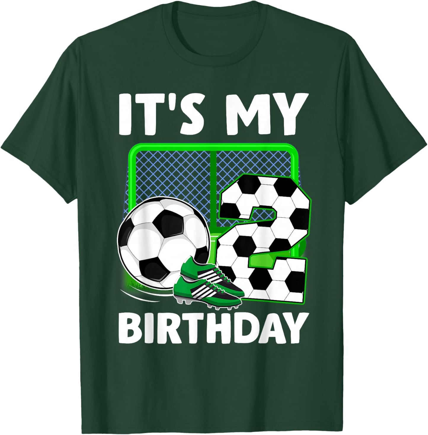 It's My 2nd Soccer Party 2 Year Old Birthday Soccer Boy T-Shirt - T-Shirt | Forest