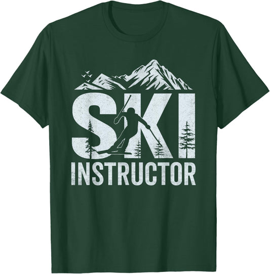 Ski instructor, ski teacher, professional skier T-Shirt - T-Shirt | Forest