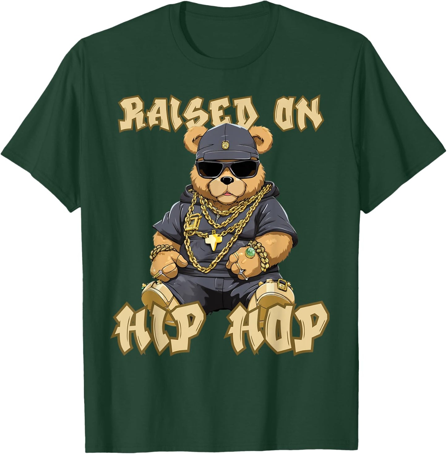 Hip Hop Teddy Bear Celebrating Hip Hop T-Shirt - T-Shirt | Forest