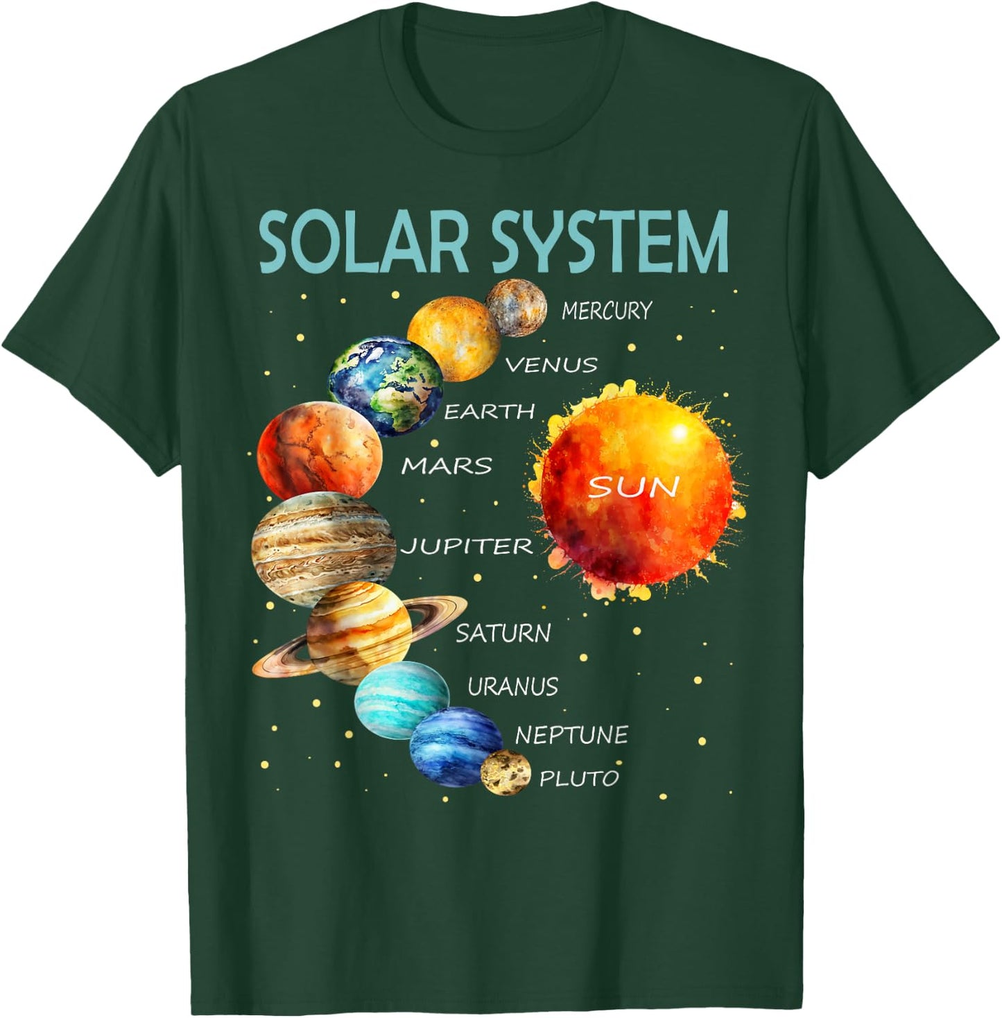 Solar System, Planets, Science, Space, Boys T-Shirt - T-Shirt | Forest