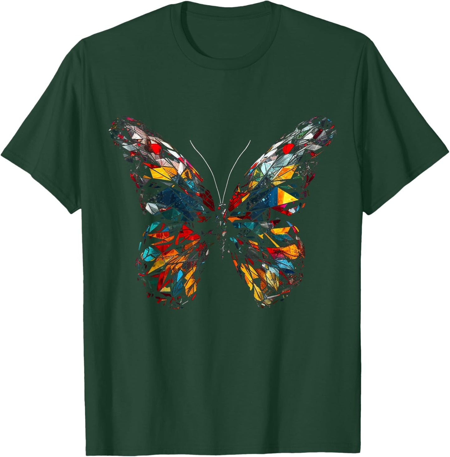 Butterfly Colourful Polygon - Art Animal Butterfly T-Shirt - T-Shirt | Forest