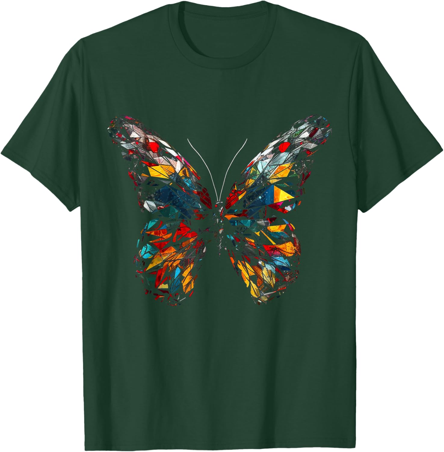 Butterfly Colourful Polygon - Art Animal Butterfly T-Shirt - T-Shirt | Forest