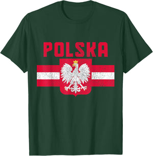 Polska Poland Flag Pride Eagle Polish Roots T-Shirt - T-Shirt | Forest