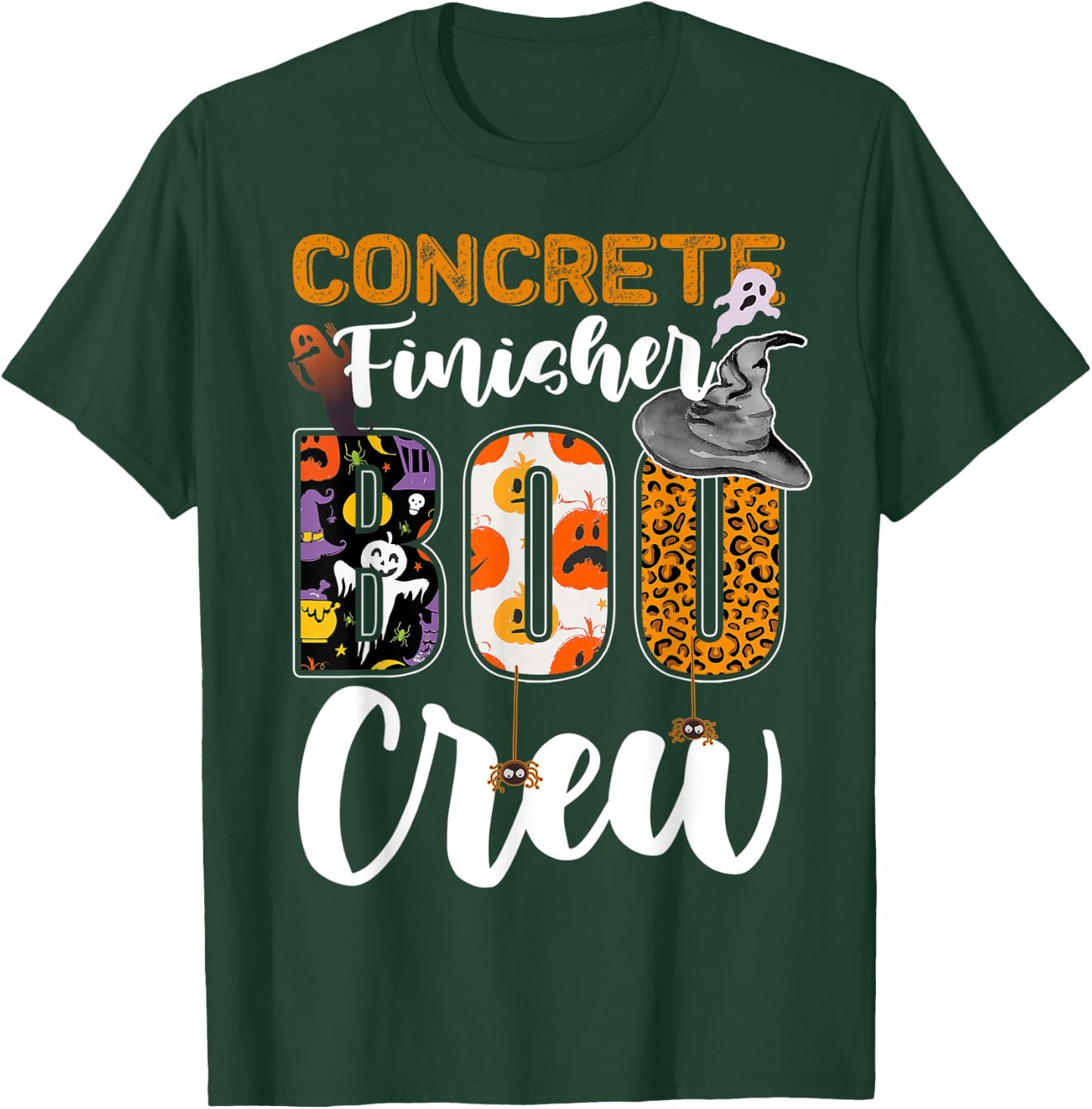 Concrete Finisher Boo Crew Ghost Funny Halloween Matching T-Shirt - T-Shirt | Forest