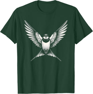 Swallow Bird Graphic Art Design T-Shirt - T-Shirt | Forest