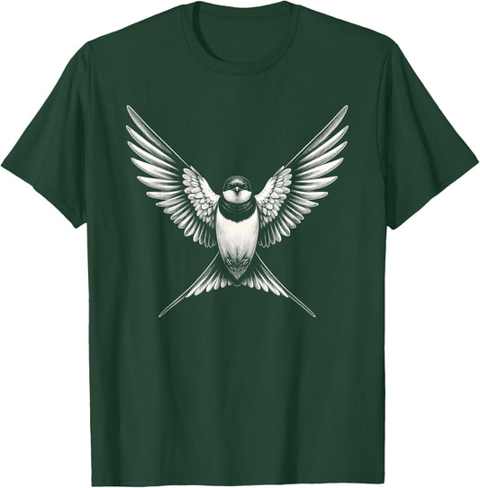 Swallow Bird Graphic Art Design T-Shirt - T-Shirt | Forest