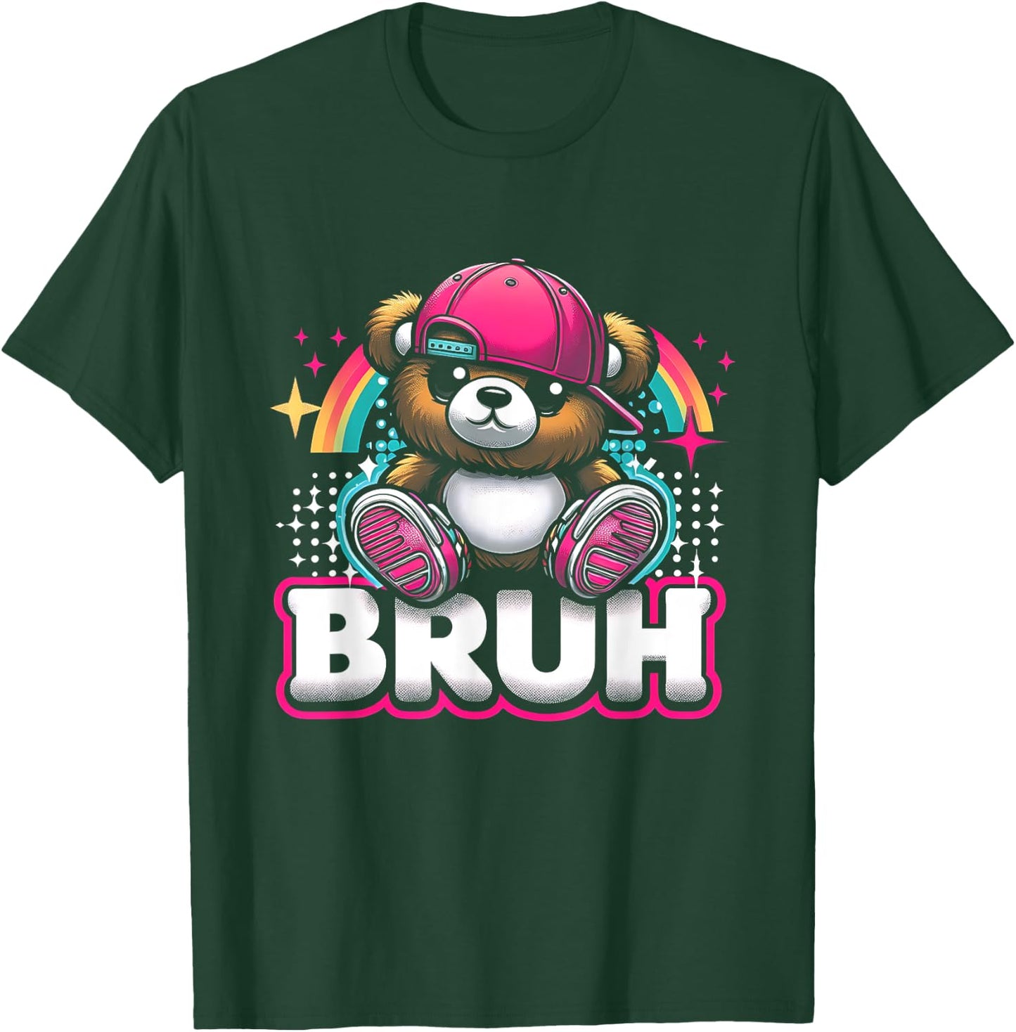Hip Hop Teddy Bear Bruh Meme Saying Teen Humor T-Shirt - T-Shirt | Forest