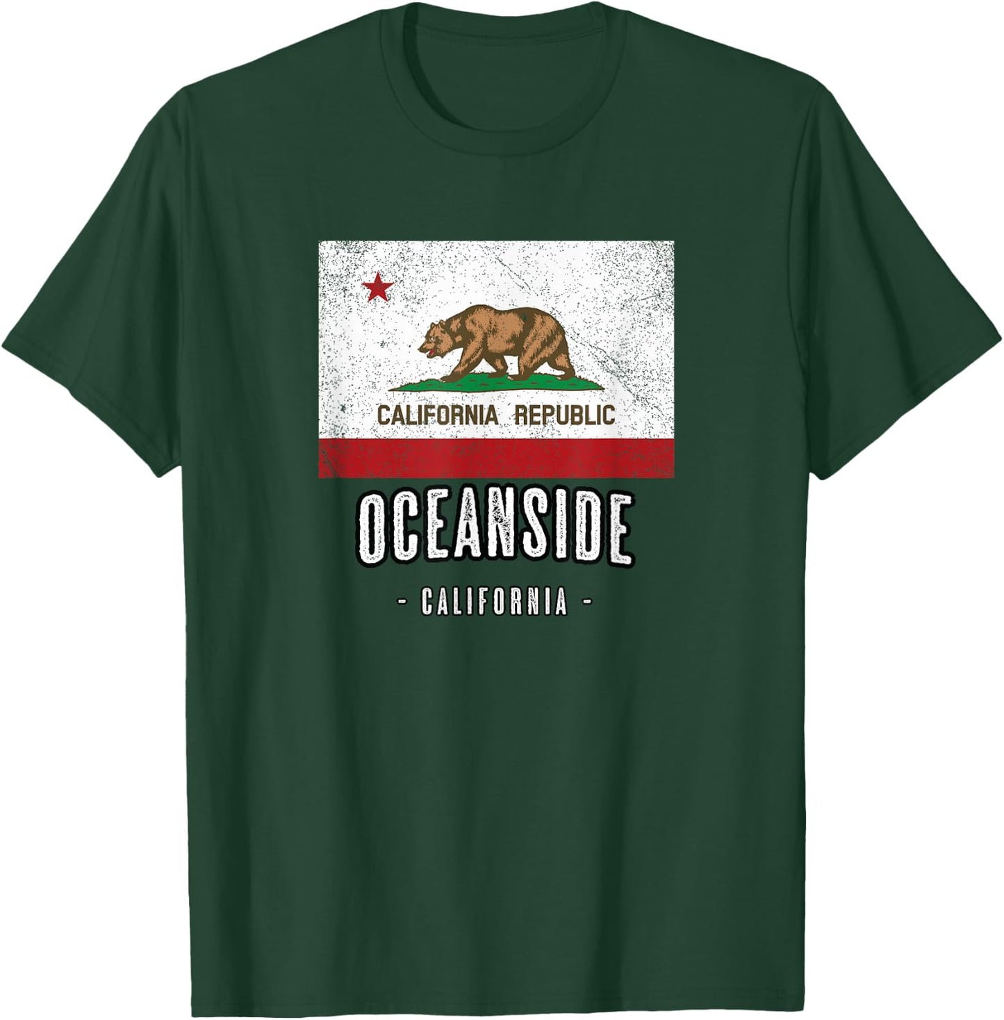 OCEANSIDE California | City CA USA, California Flag T-Shirt - T-Shirt | Forest