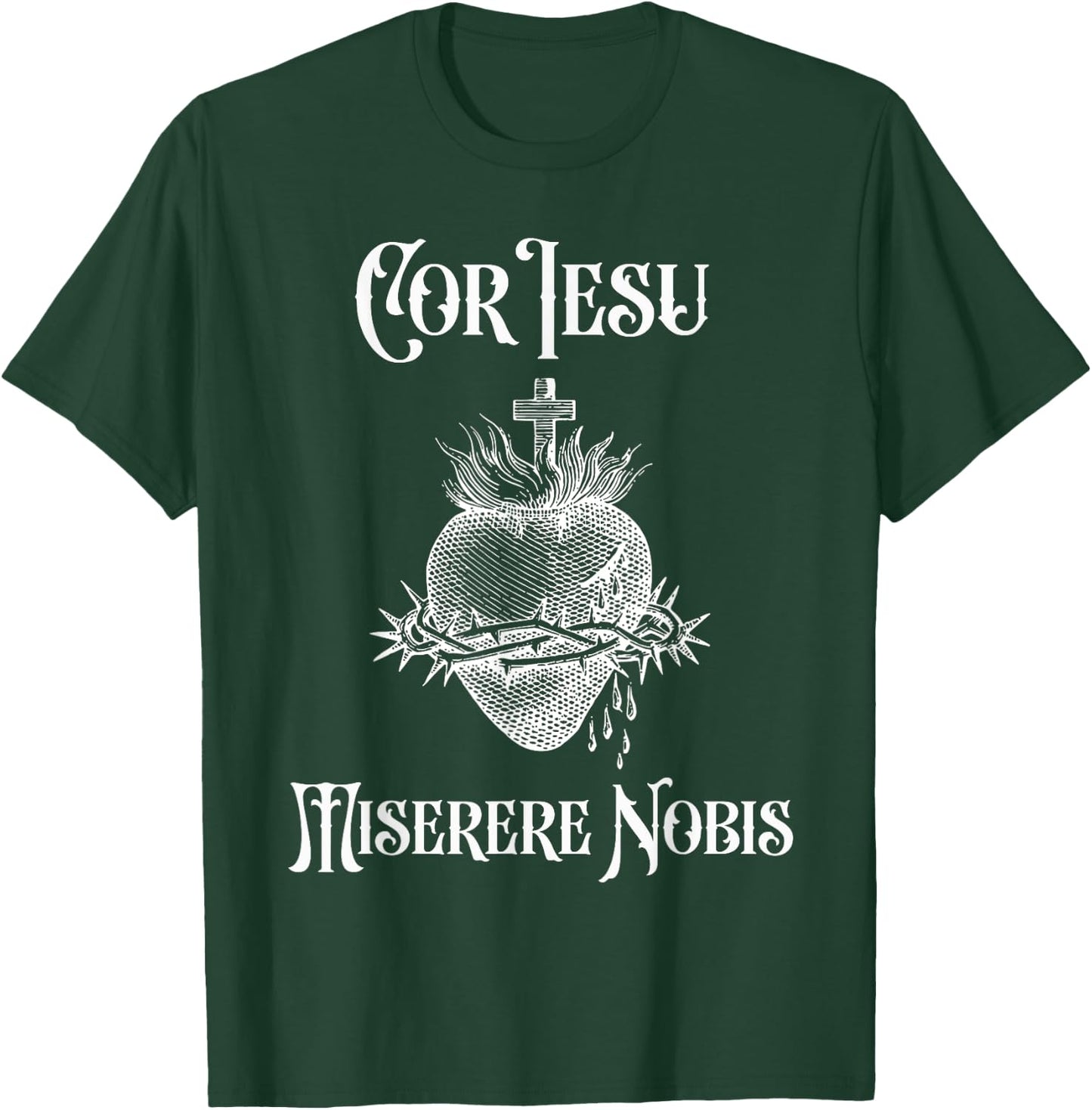Jesus Sacred Heart Catholic Religious Christ Jesus Lover T-Shirt - T-Shirt | Forest