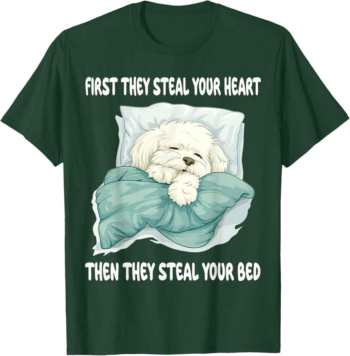 Coton De Tulear Sleeping Pajamas Nightgown T-Shirt - T-Shirt | Forest