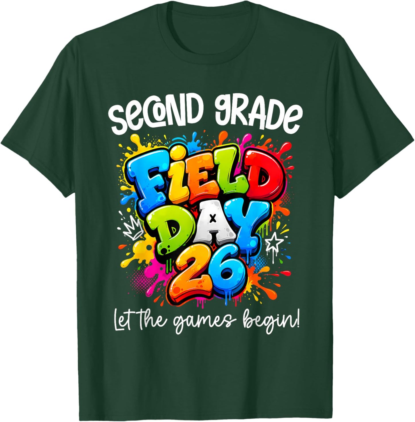 Second Grade Field Day 2026 Let The Games Begin Teacher Kids T-Shirt - T-Shirt | Forest
