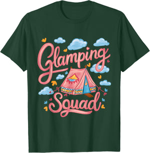 Funny Glamping Squad For Cool Outdoor Camping Lover Girls T-Shirt - T-Shirt | Forest
