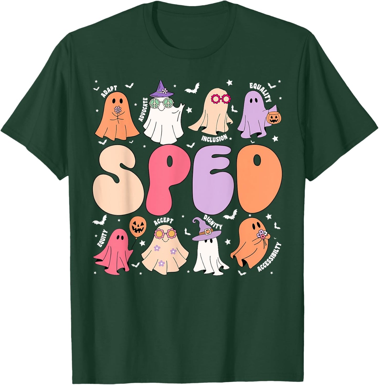 Special Education Teacher Ghosts Halloween SPED Teacher T-Shirt - T-Shirt | Forest