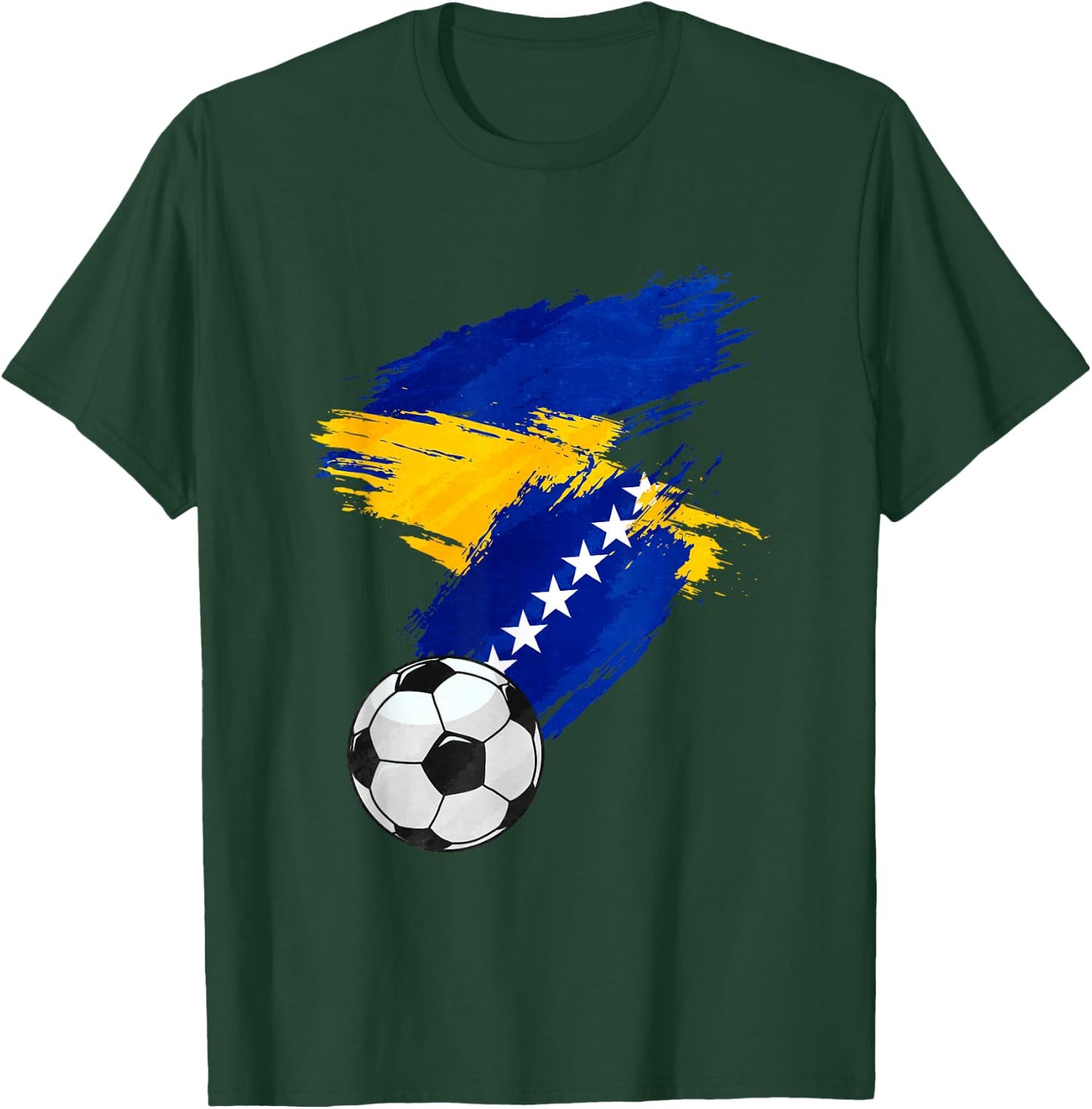 Bosnia and Herzegovina Football Flag T-Shirt - T-Shirt | Forest