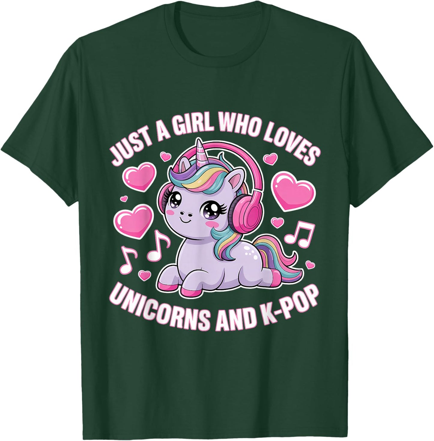 Just A Girl Who Loves Unicorns and K-Pop Girl K Pop Kpop T-Shirt - T-Shirt | Forest