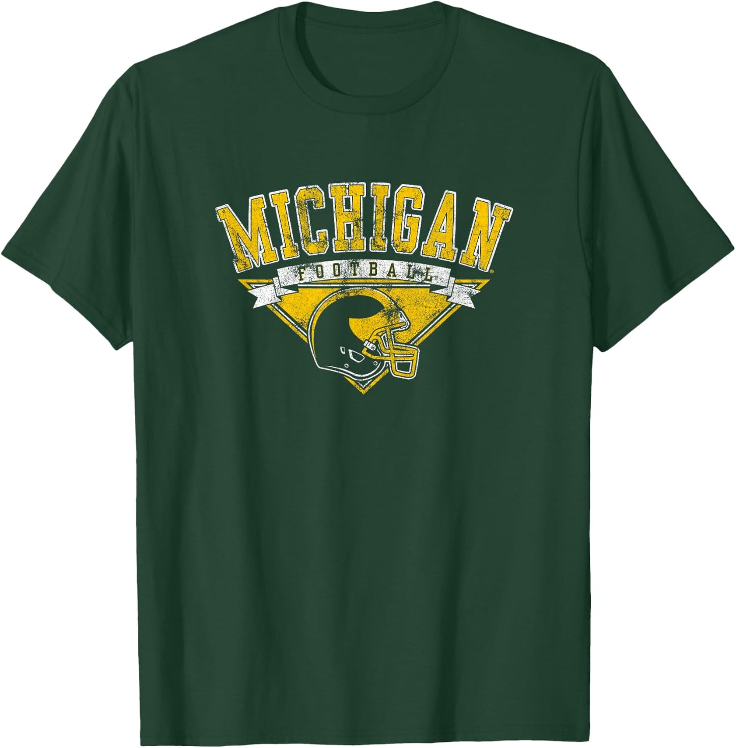 University of Michigan Wolverines U of M Football Helmet T-Shirt - T-Shirt | Forest