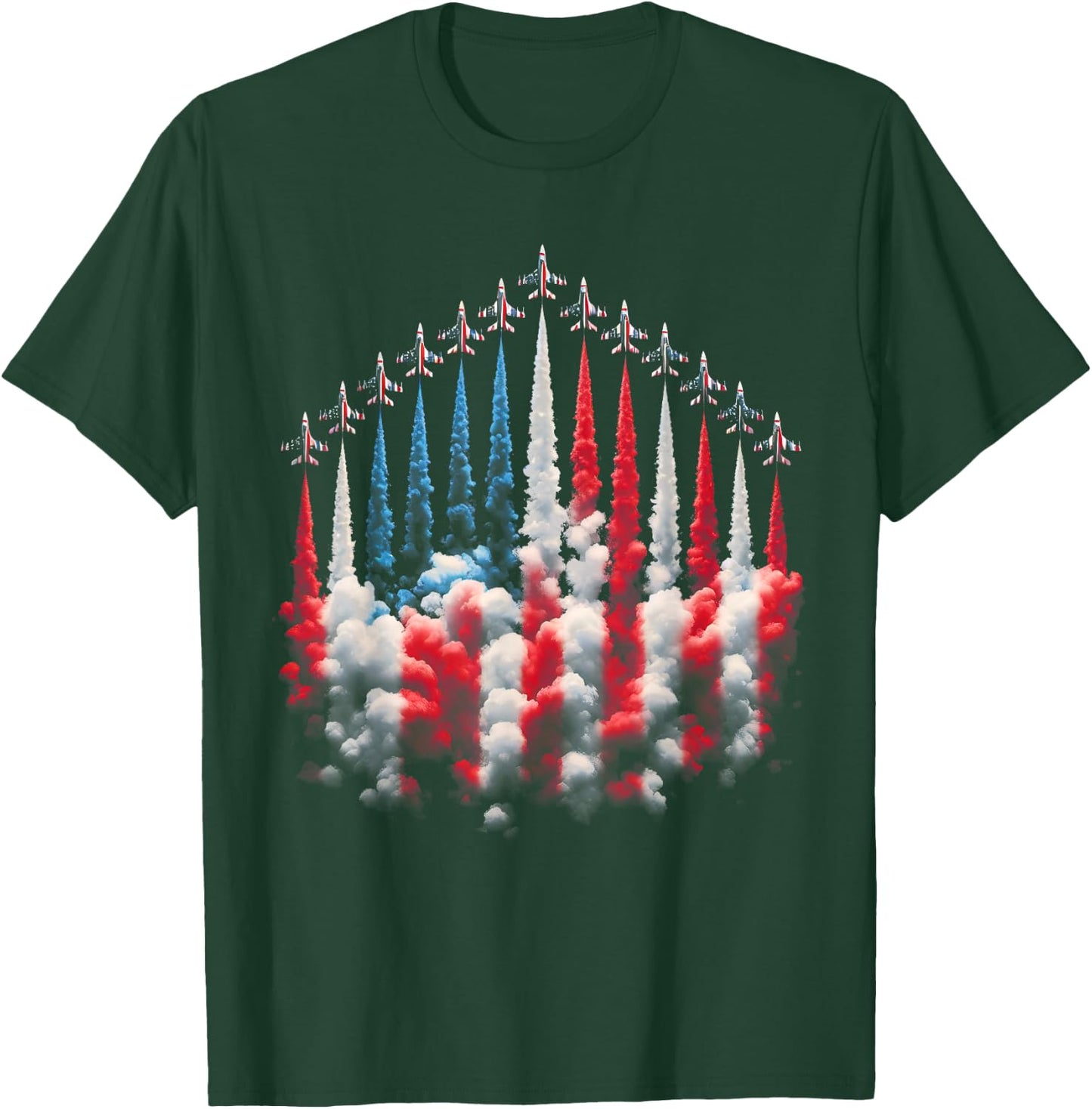 4th Of July Jet American Flag Patriotic USA Boys T-Shirt - T-Shirt | Forest