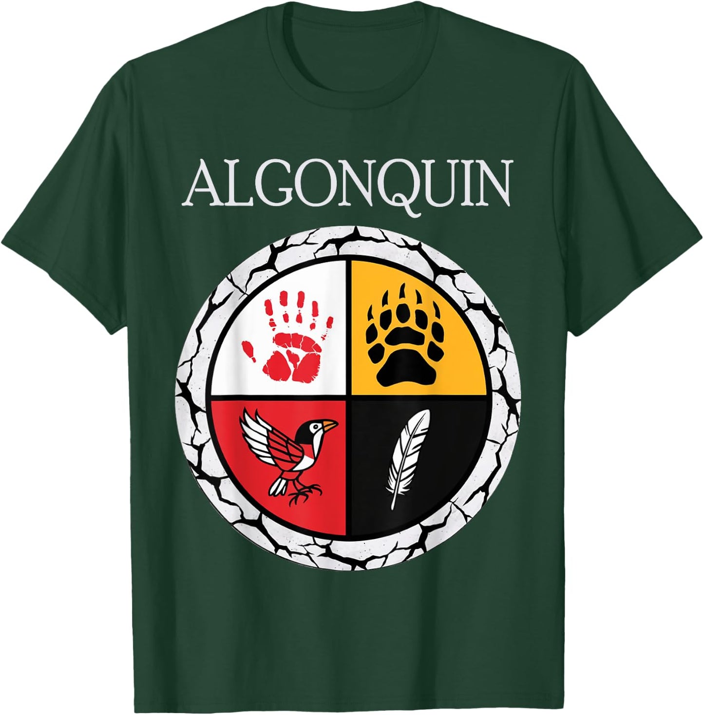 Algonquin Tribe Native American Medicine Wheel T-Shirt - T-Shirt | Forest