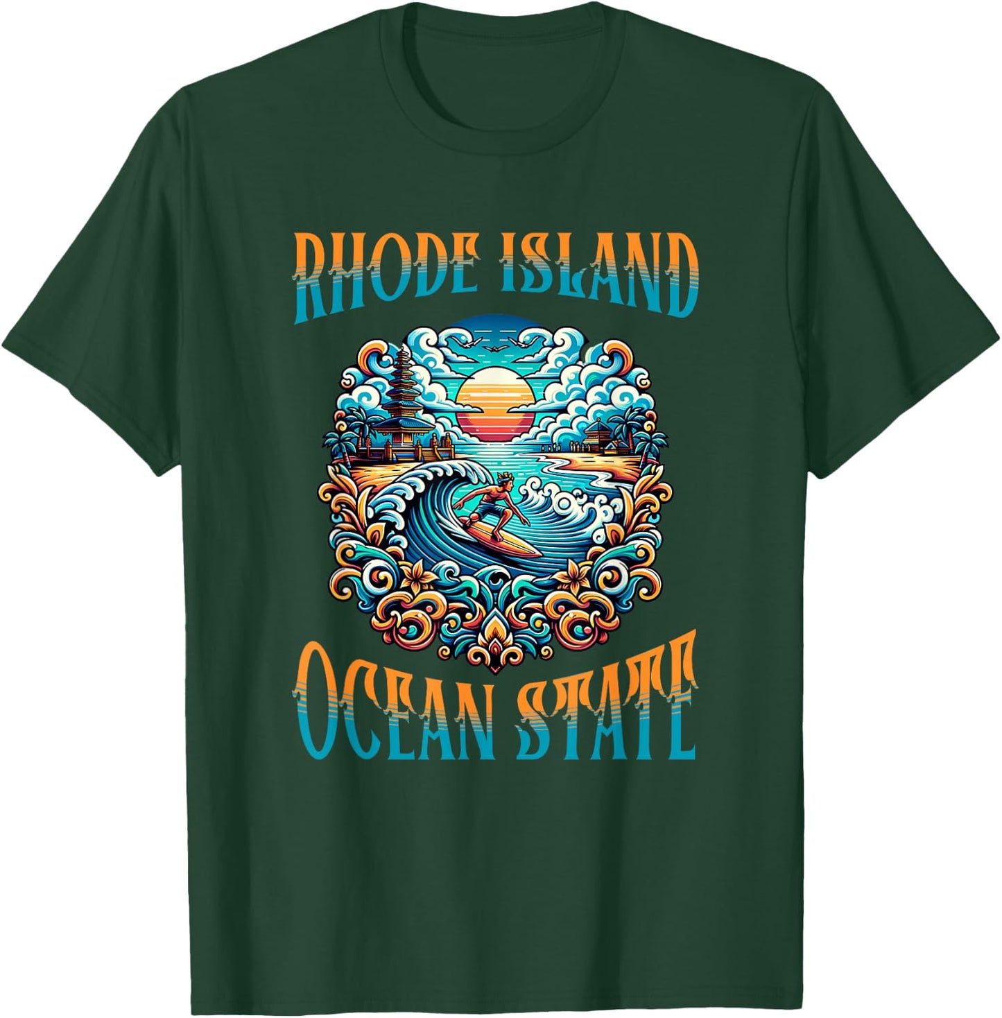 Rhode Island Ocean State T-Shirt - T-Shirt | Forest