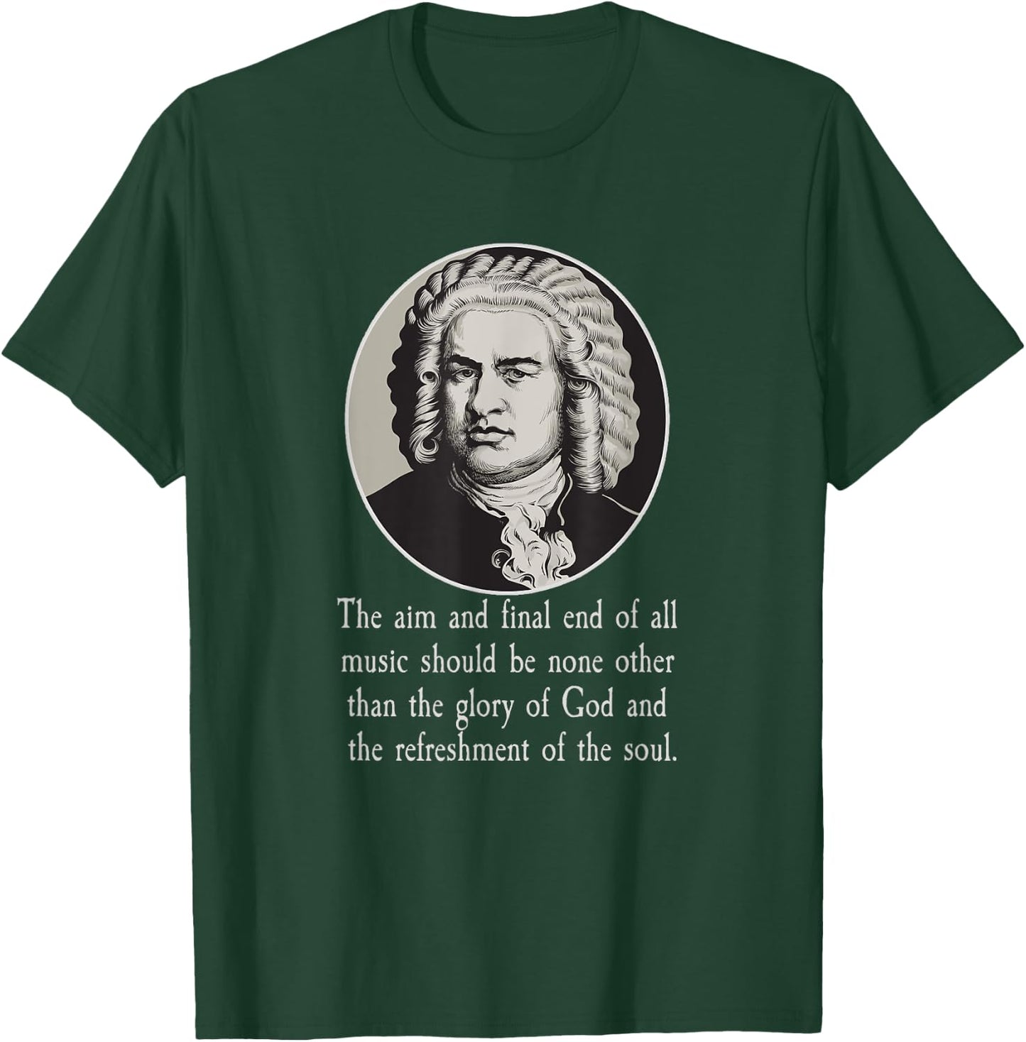 Johann Sebastian Bach Quote - Men's Adult Classic Fit Black Short Sleeve Music - Small T-Shirt - T-Shirt | Forest