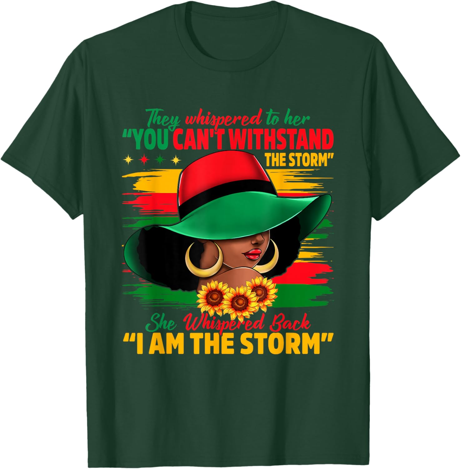 Proud Black African American Ladies Black History Month T-Shirt - T-Shirt | Forest