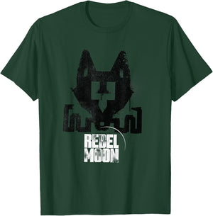Rebel Moon Distressed Fox Graffiti Symbol Two-Tone Poster T-Shirt - T-Shirt | Forest