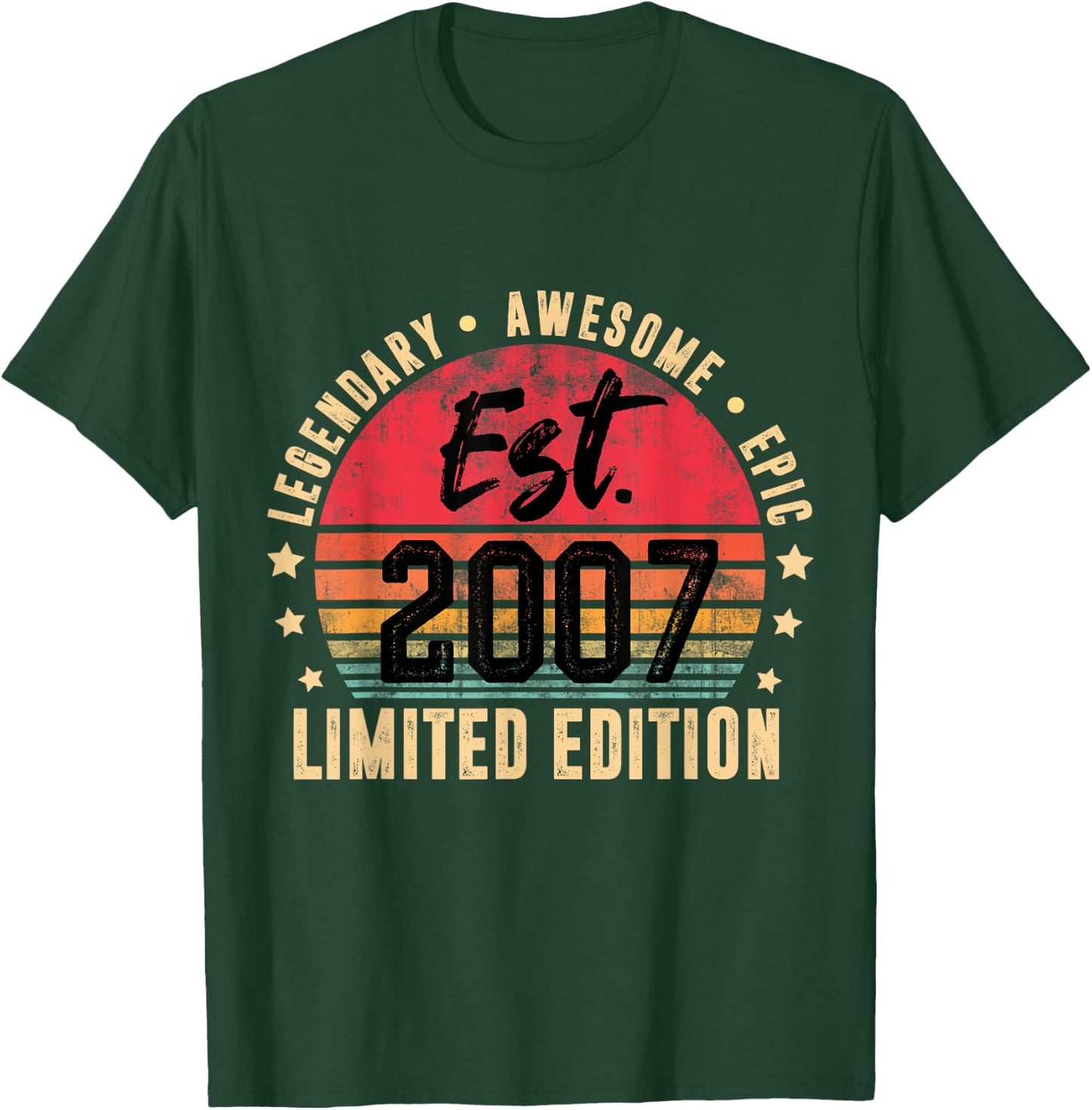 Est 2007 Limited Edition 17 Year Old Vintage 17th Birthday T-Shirt - T-Shirt | Forest