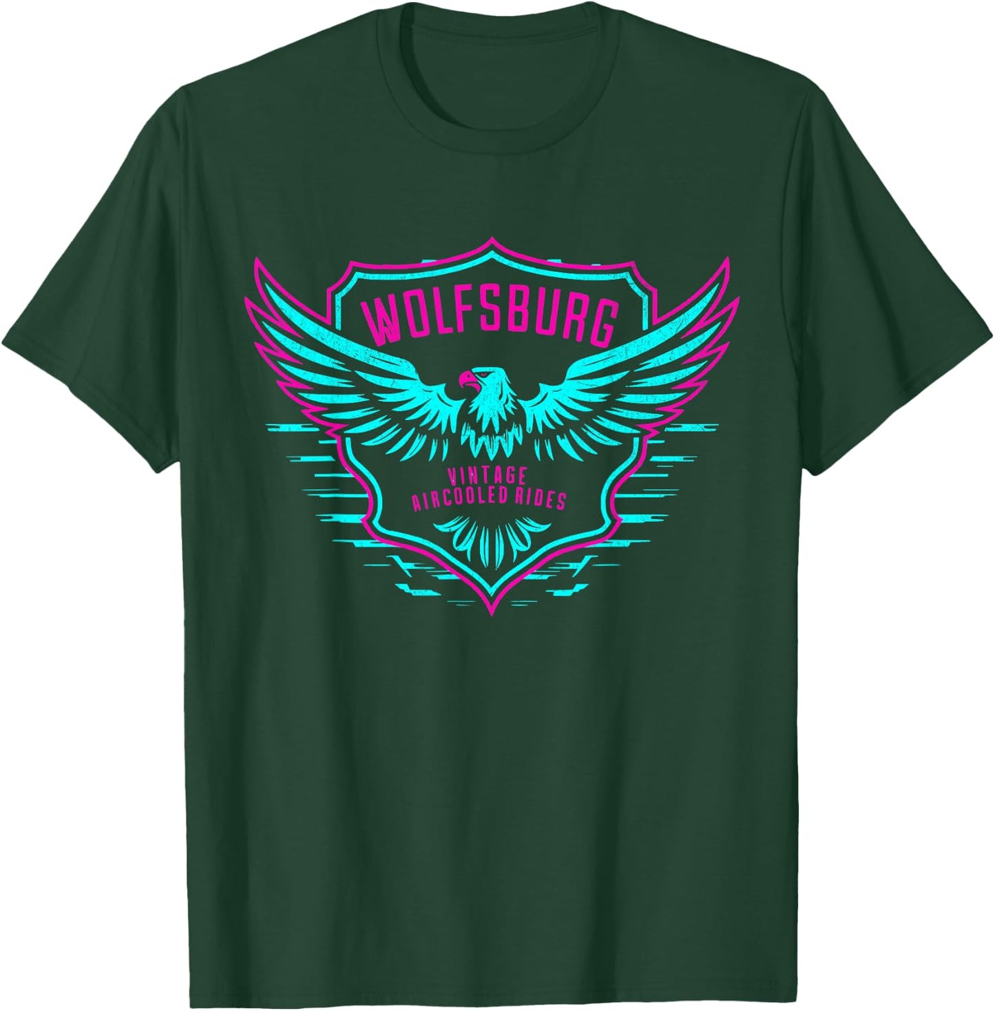 Retro Wolfsburg Germany Deutschland Vintage Air-Cooled Rides T-Shirt - T-Shirt | Forest