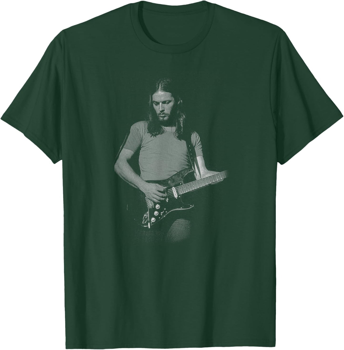 David Gilmour Greyscale Guitar Photo , Small, Black T-Shirt - T-Shirt | Forest