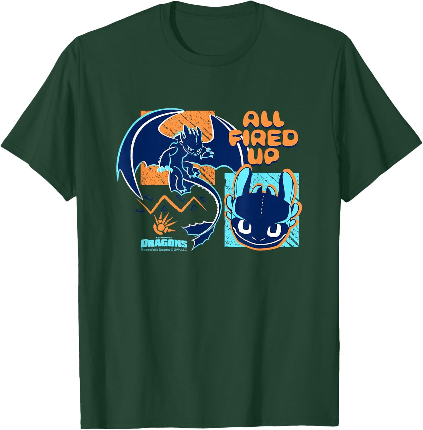 How to Train Your Dragon All Fired Up Toothless Chest Poster T-Shirt - T-Shirt | Forest
