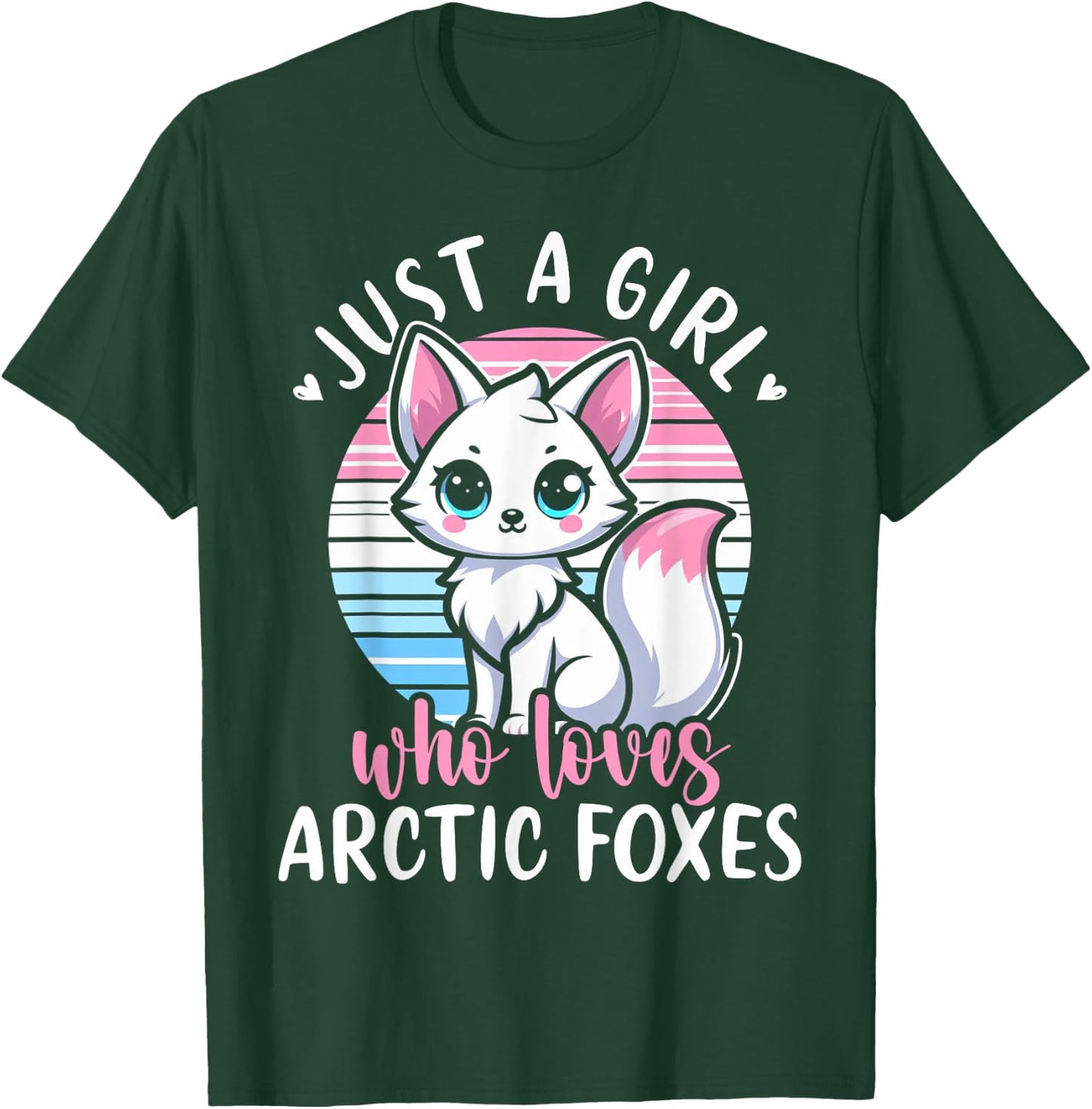 Just A Girl Who Loves Arctic Foxes Cute White Fox Girls T-Shirt - T-Shirt | Forest