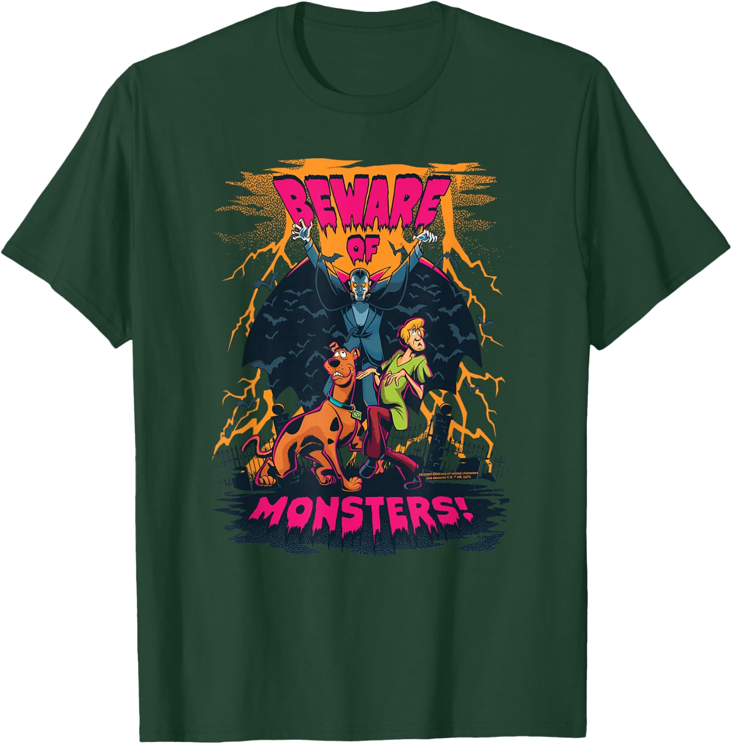 Scooby-Doo and Shaggy Beware of Monsters T-Shirt - T-Shirt | Forest
