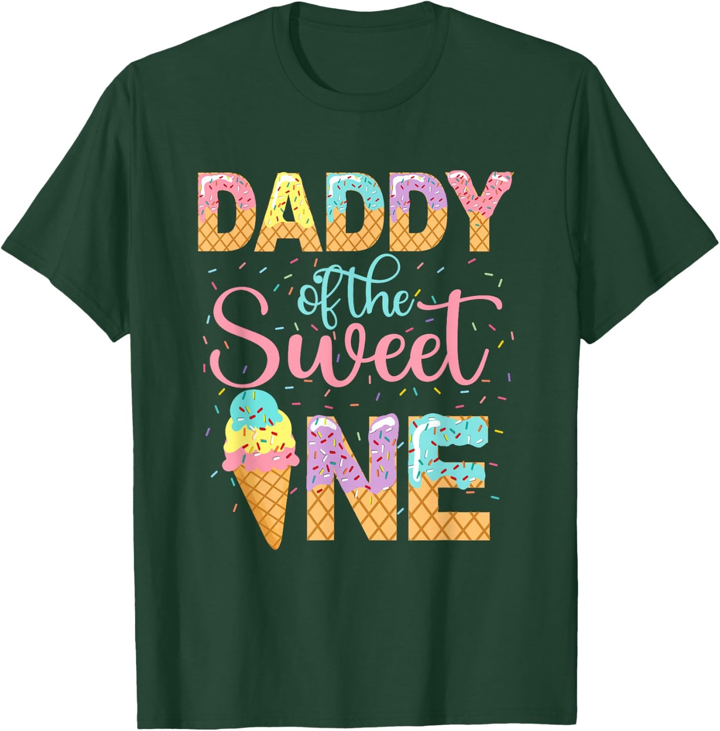 Daddy Of The Sweet One Shirt 1st Birthday Ice Cream Lovers T-Shirt - T-Shirt | Forest