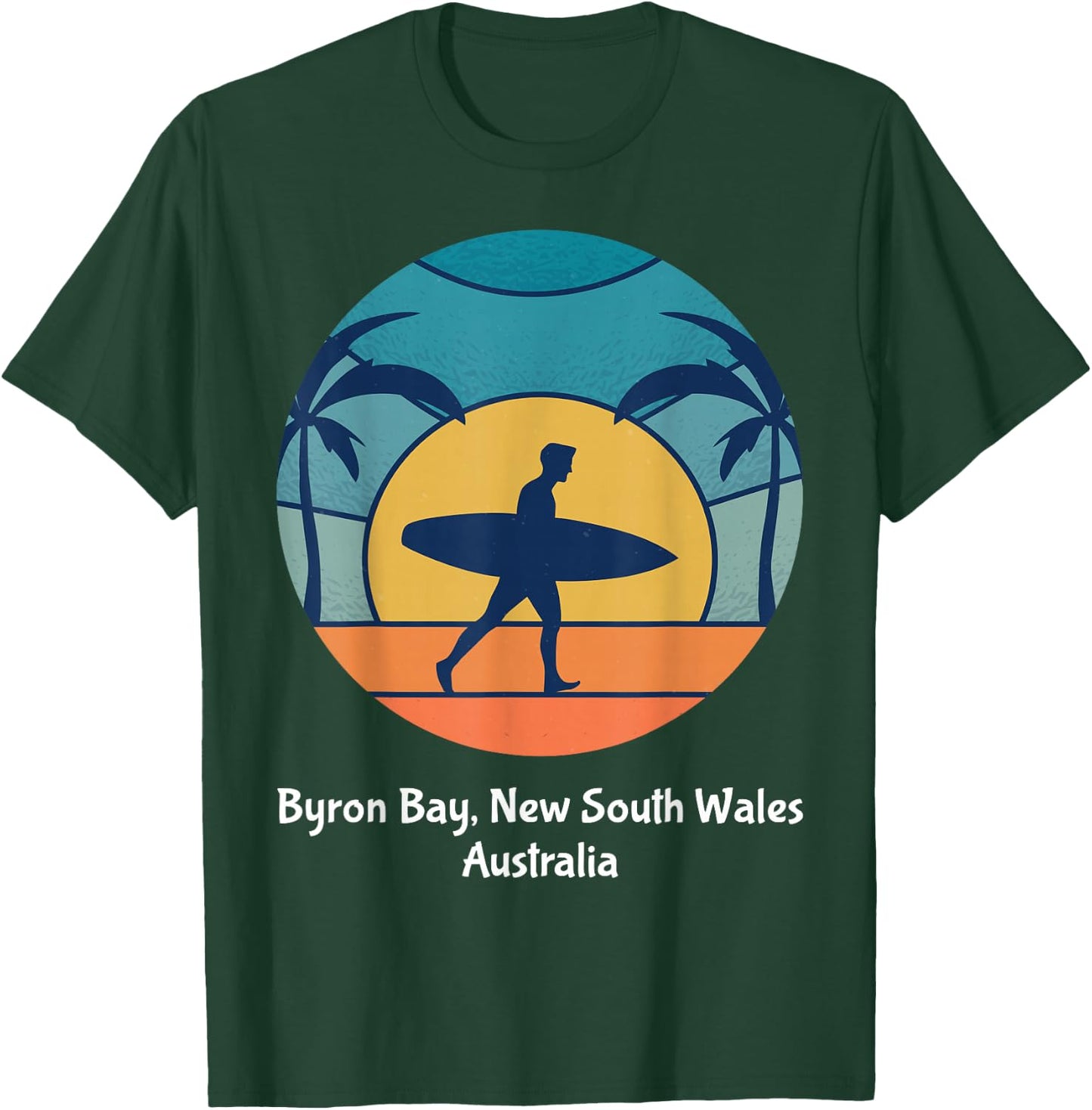 Byron Bay New South Wales Australia Surfing Vintage Surfer T-Shirt - T-Shirt | Forest