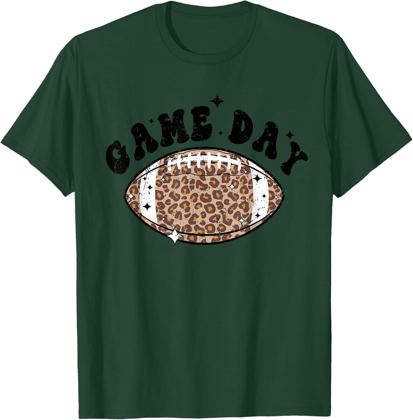 Game Day Leopard Football T-Shirt - T-Shirt | Forest