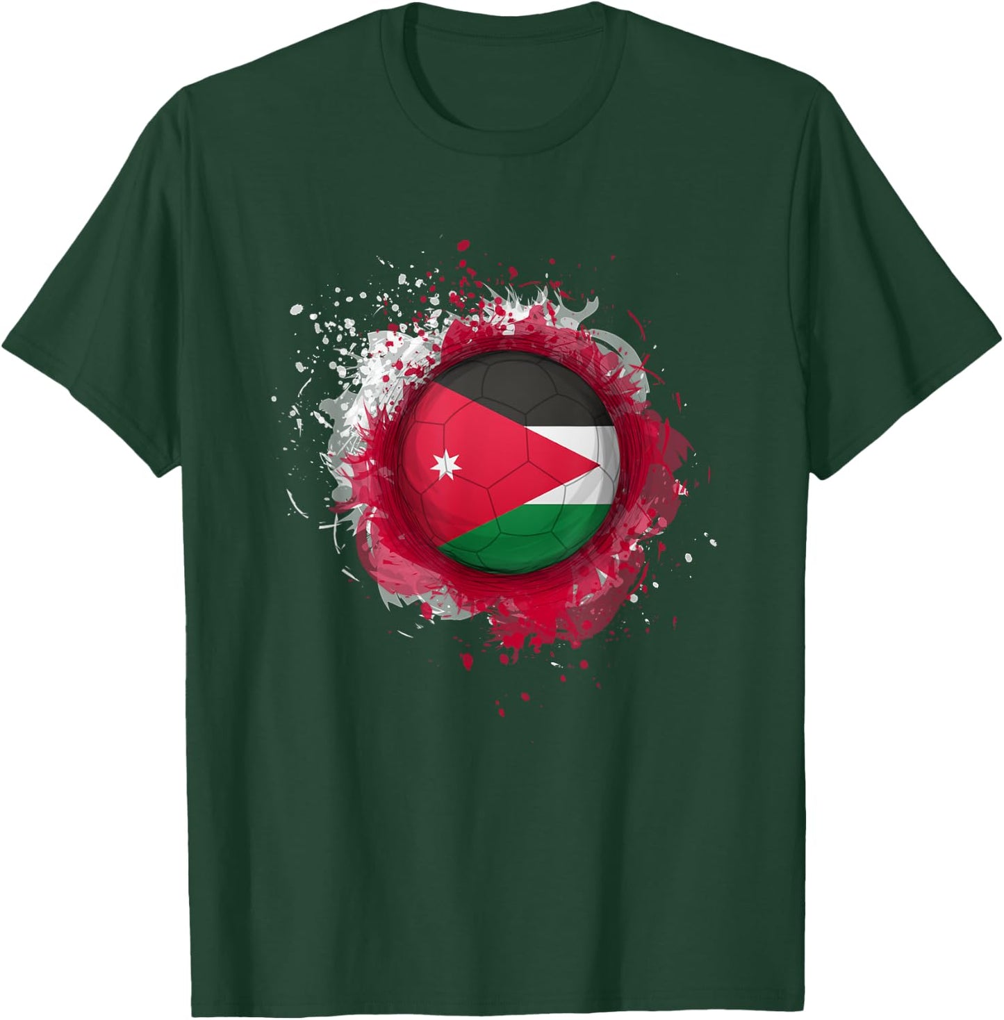 Proud Heritage Jordan Flag Soccer Ball T-Shirt - T-Shirt | Forest