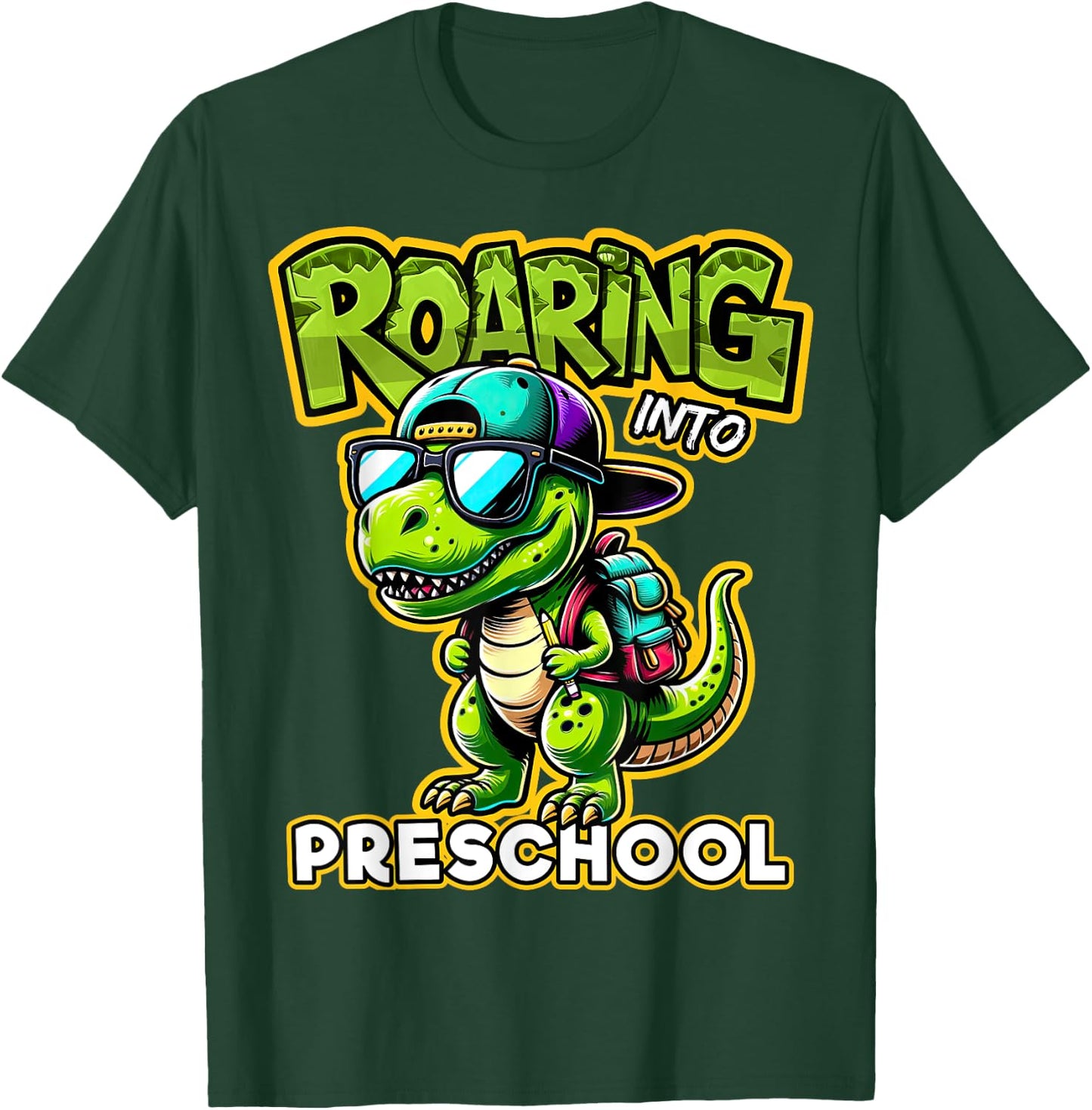 Back to School Preschool Dinosaur First Day of School Boy T-Shirt - T-Shirt | Forest