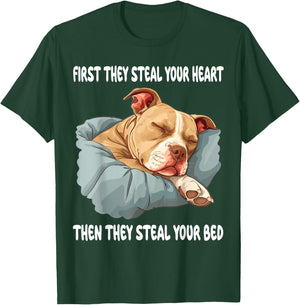 Pitbull Sleeping Pajamas Nightgown T-Shirt - T-Shirt | Forest