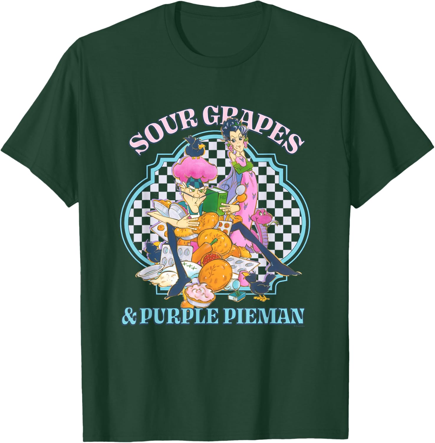 Strawberry Shortcake Sour Grapes & Purple Pieman Retro Logo T-Shirt - T-Shirt | Forest
