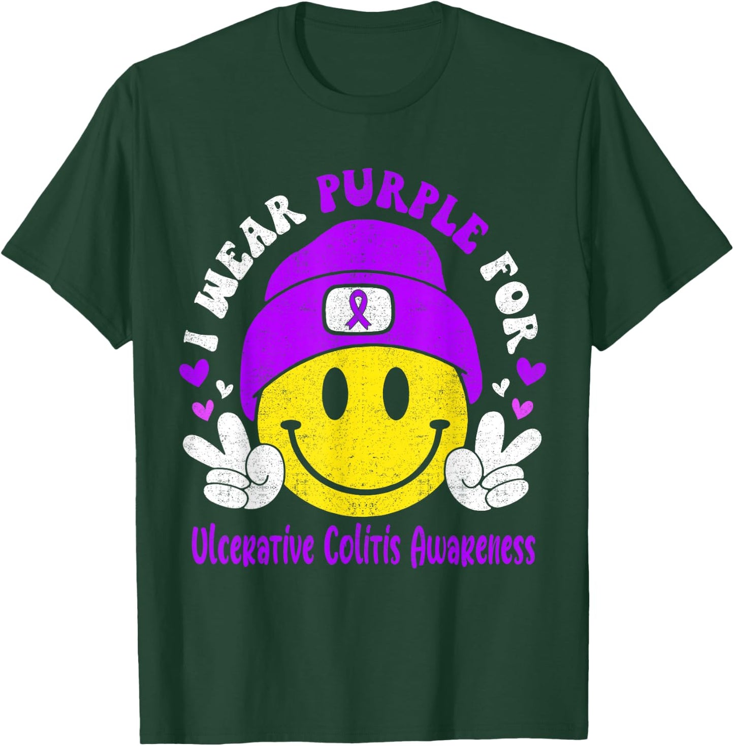 I Wear Purple for Ulcerative Colitis Awareness T-Shirt - T-Shirt | Forest
